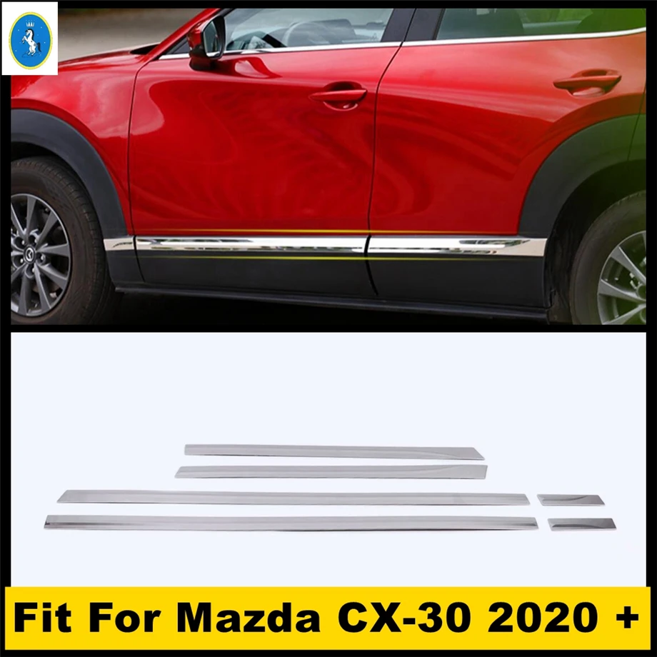 

Exterior Refit Kit Side Car Door Body Anti-scratch Molding Stripes Protection Panel Cover Trim Fit For Mazda CX-30 2020 - 2022