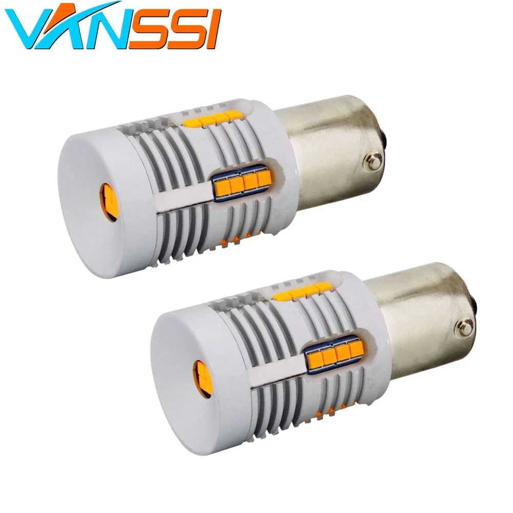 VANSSI 2 шт. BAU15S PY21W Автомобильные светодиодные лампы без гипер вспышки янтарно