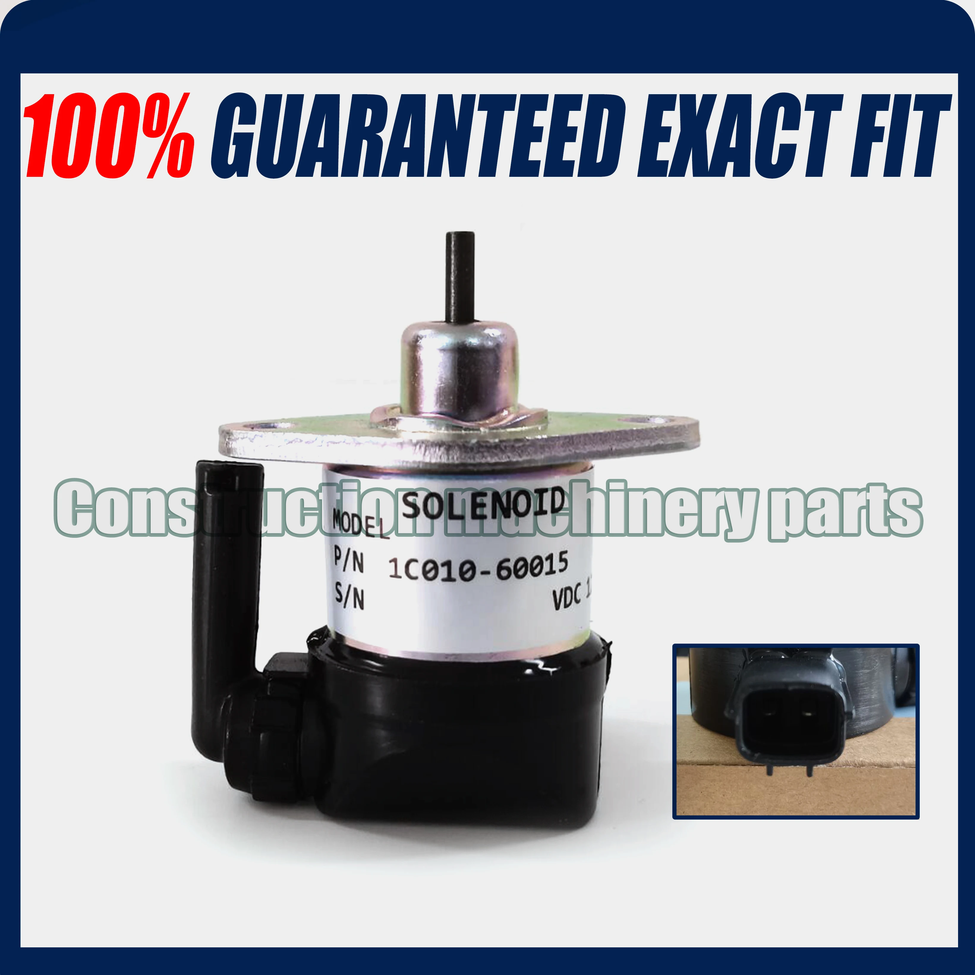 

Fuel Shutoff Solenoid For 6680749 Bobcat A300, T250, T300, S300 Kubota KX080-3, SVL90, M95, M105, M6800, M9540, V3300, V3600,1C