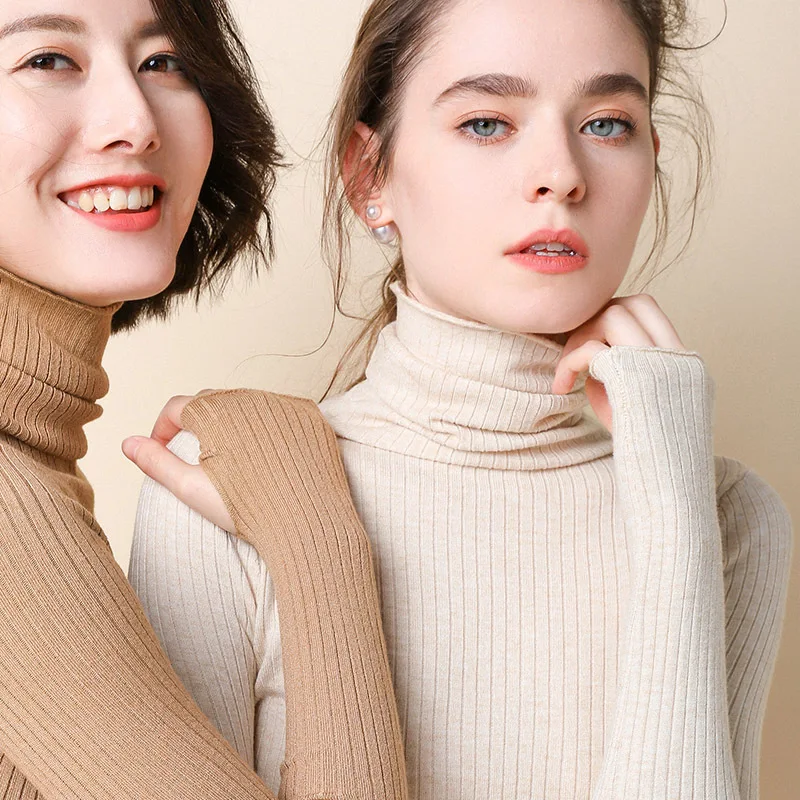 Casual Sweaters Femme Slim Fashion Bottoming Shirt Graceful Women Pullover Autumn Women's Clothes Solid Elasticity | Женская одежда