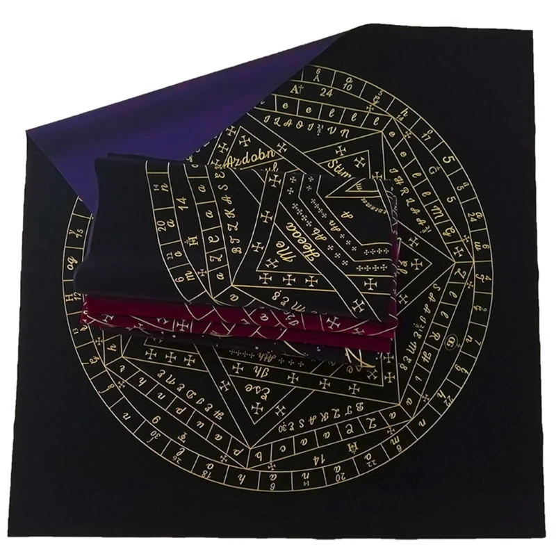 

Tarot Card Tablecloth Sigils of Elohim Mysterious Divination Altar Velvet Cloth Drop Shipping