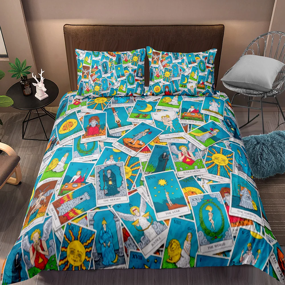 Таро мультфильм постельные принадлежности наборы синий обычай один двойной