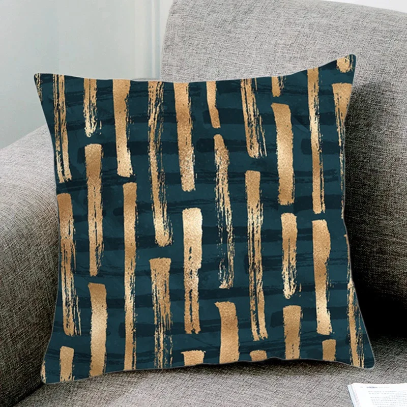 

4Pcs Gold Geometric Pillow Case 45X45cm Pillowcase for Chair Sofa Decorative Cushion Cover-ABUX