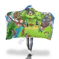 green planet 3d printed hooded blanket adult kids sherpa fleece blanket cuddle offices cold weather gorgeous