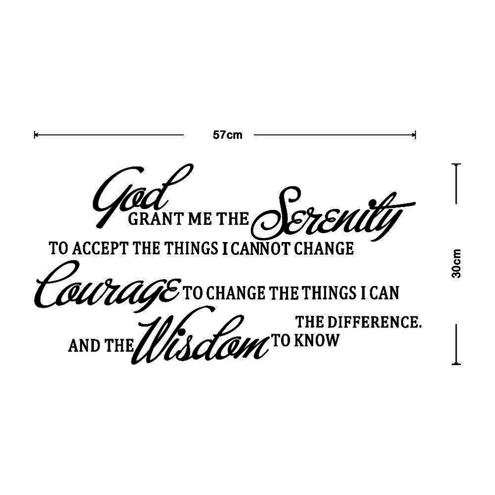 

Quote God Grant Me The Serenity Prayer Bible Art Vinyl Wall Stickers Home Decal