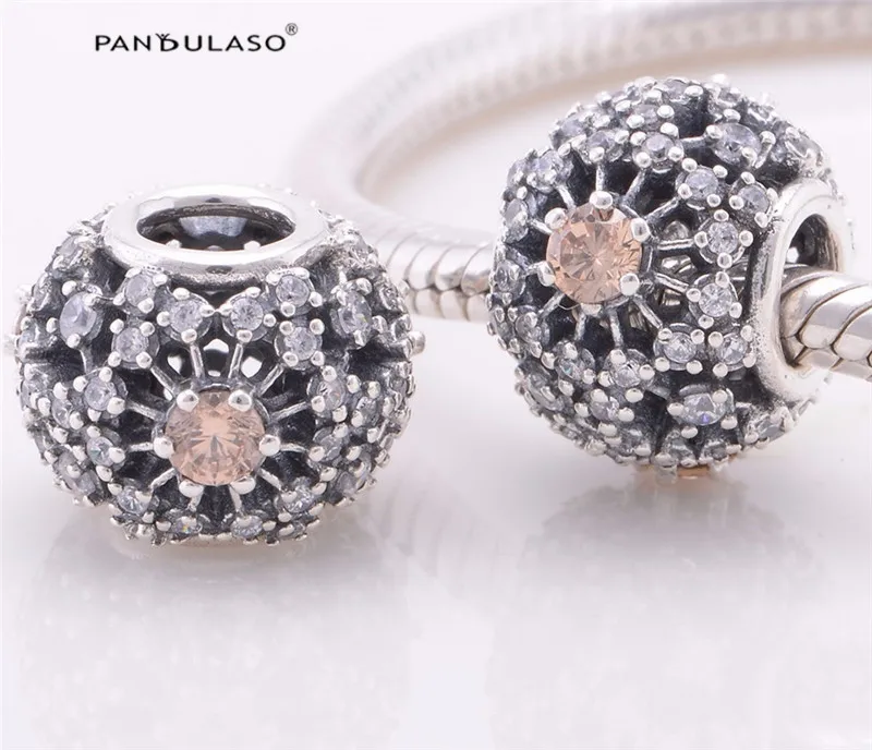 Бусины сделай сам Шарм с блестящим снегом подходят для оригинальных серебряных