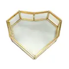 Шкатулка для хранения свадебных колец, стеклянная коробка для украшения для террариума, зеленая стеклянная коробка для колец