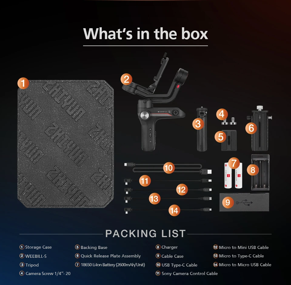Zhiyun Weebill S 3-х осевая передача изображения стабилизатор для sony Canon беззеркальных Камера OLED Дисплей портативный монопод с шарнирным замком новое поступление