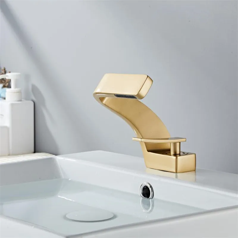 

Tuqiu Basin Faucet Modern Black Bathroom Mixer Tap Brushed Gold/Nickel/Chrome Wash basin Faucet Hot and Cold Sink Faucet New