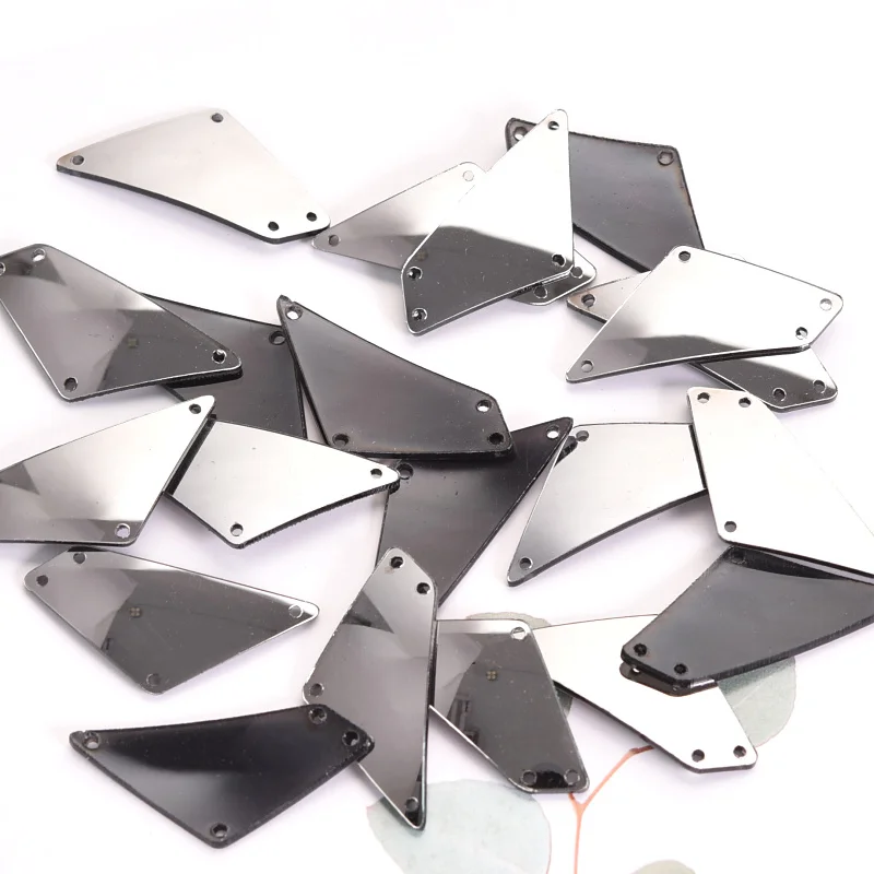 Высокое Качество гематит 20 шт Flatback Акриловые зеркальные пришивные стразы