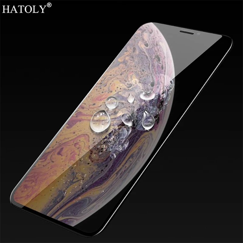 Protector de pantalla de vidrio templado para iPhone 11 Pro Max, cobertura completa de pegamento, 2 unidades-4