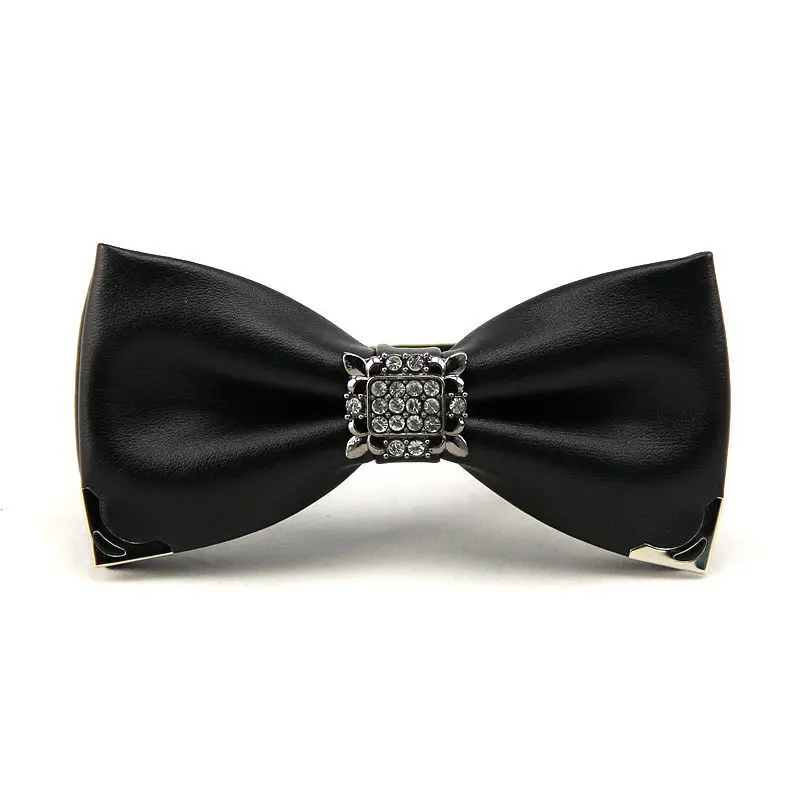 

Linbaiway PU Leather Mens Suits Bow Ties Banquet Groom Necktie Bowtie for Mens Wedding Party Bowties Gravatas Slim Cravat