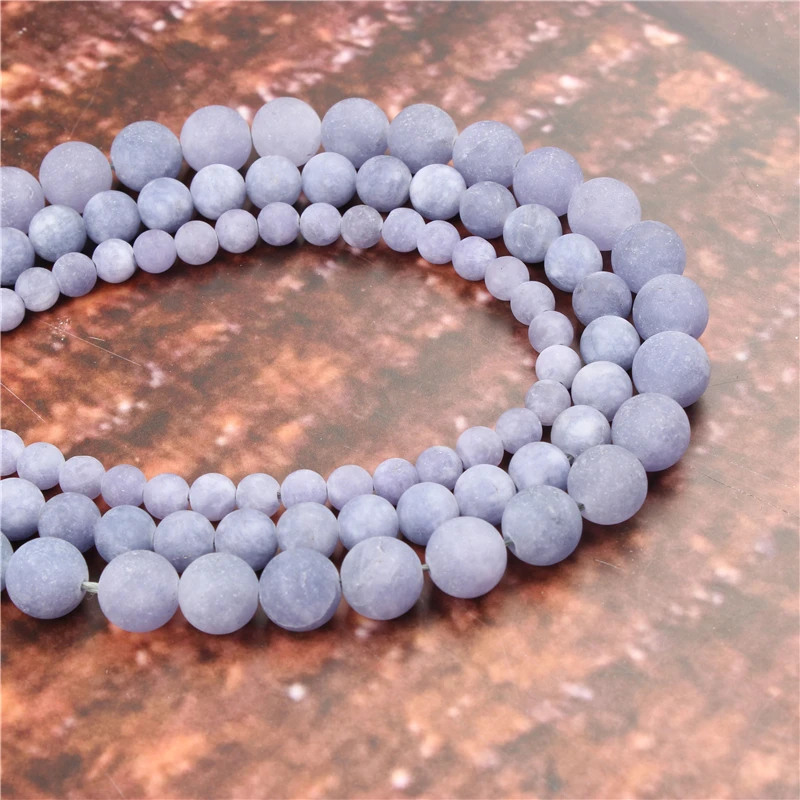 

Wholesale Fashion Jewelry Frosted Purple Aquamarine 4/6/8/10 / 12mm Suitable For Making Jewelry DIY Bracelet Necklace