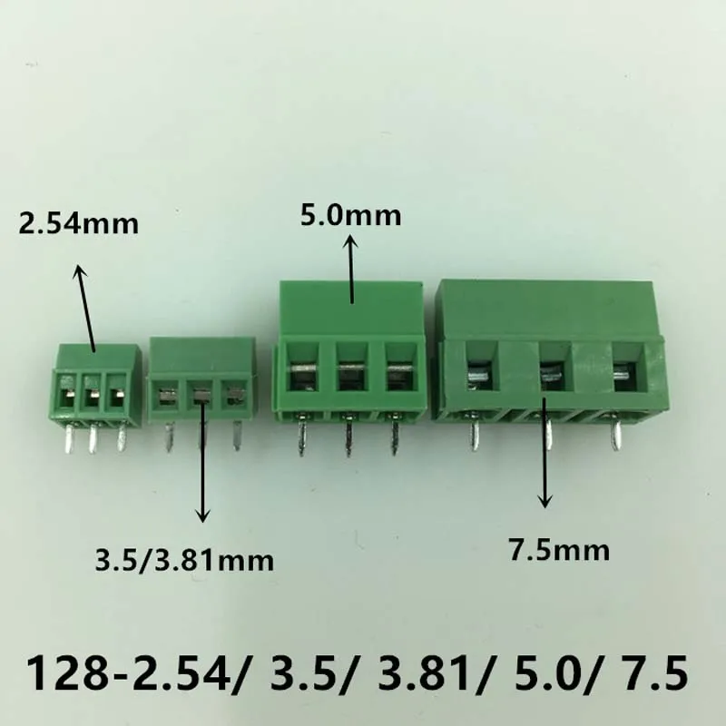 Клеммная колодка PCB DG/KF128-2.54-3.5-3.81-5.0-5.08-7.5MM 2P/3P 10 шт. | Обустройство дома