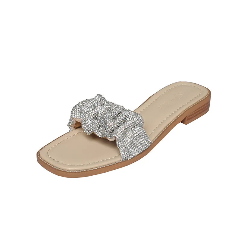 

Beach Shoes Slippers Soft Luxury Slides Low Jelly Flip Flops Sabot Comfort Designer Glitter Rubber Scandals Crystal Fashion Hoof