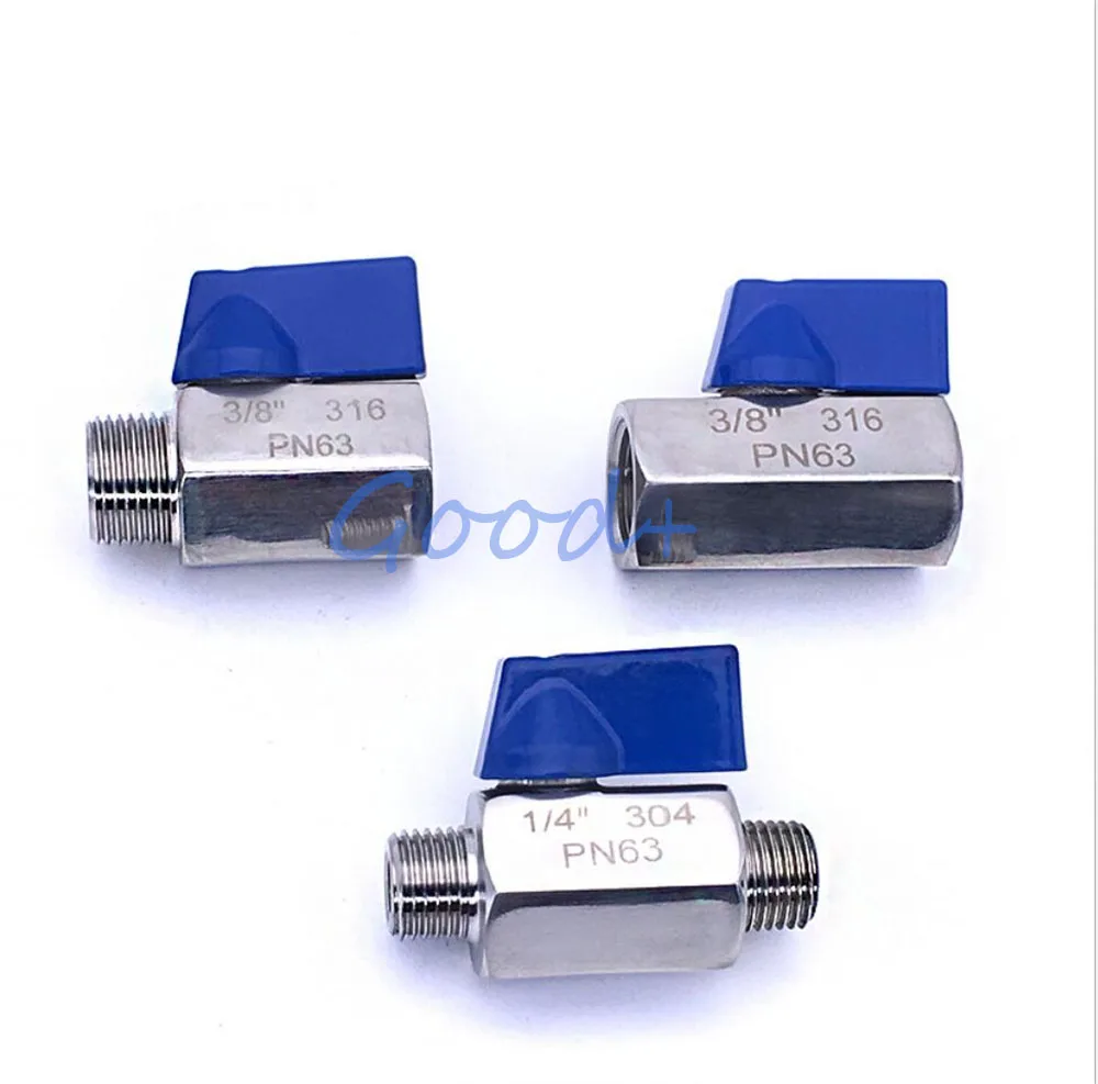 

Мини шаровой клапан из нержавеющей стали SS304 316 1/8 1/4 3/8 1/2 1 BSP, женский, мужской, оборудование для заварки, 2-ходовой шаровой клапан
