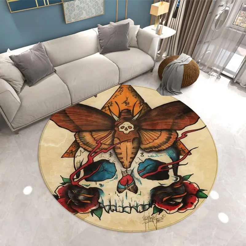 Коврик с черепом современный круглый ковер для гостиной коврики стульев на