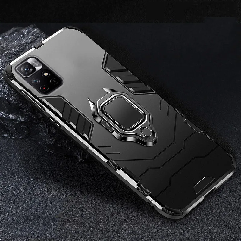 Metal Magnetic Case for Xiaomi Redmi Note 11 Pro Plus 11T 10S 10 5G Ring Stand Holder Cover For Poco F3 X3 X4 NFC M3 M4 Capa | Мобильные
