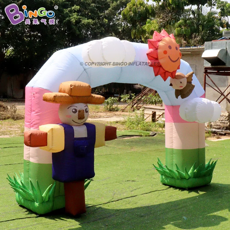 

Adorable Cartoon Scarecrow Inflatable Arch 3.25x1.63x2.3mH Fun Advertising Polish Jouets Gonflables For Outdoor Display