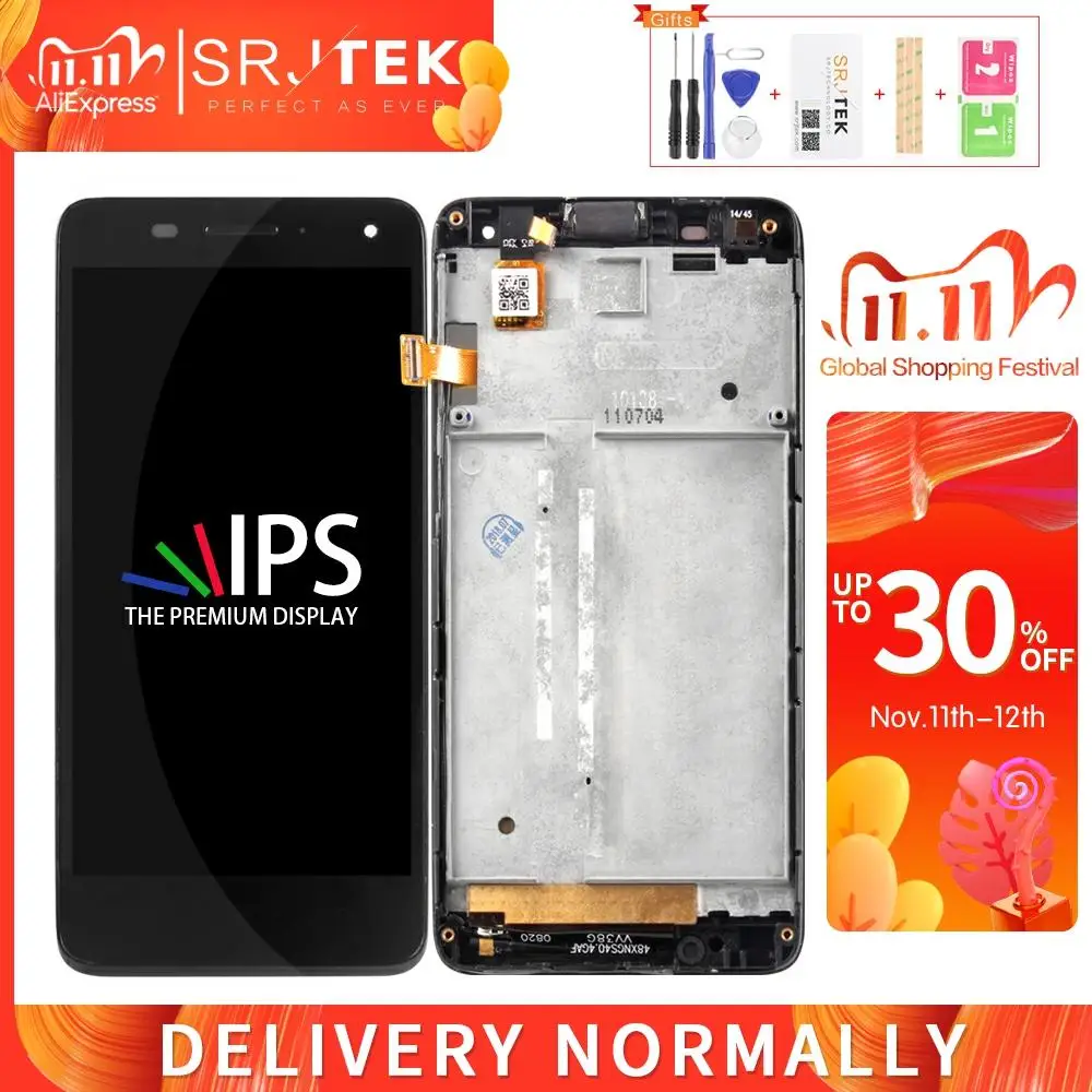 

Srjtek screen for Lenovo S660 LCD Display with Touch Digitizer Sensor Outer Glass Replacement Parts With Frame 4.7inch 960*540