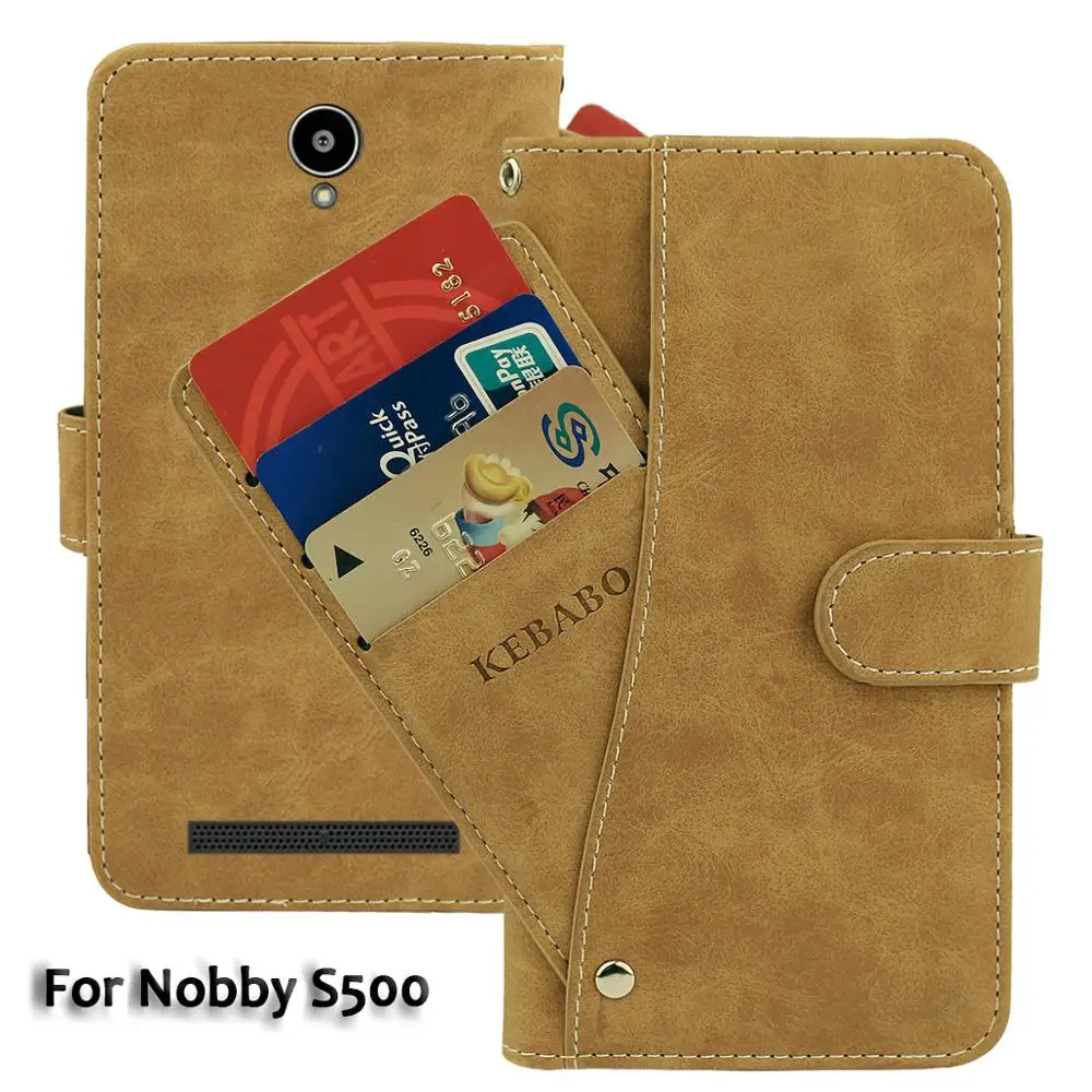 Vintage Leather Nobby NBP S5 50 Nobby S500 Case 5" Flip Luxury Card Slots Cover Magnet Stand Phone Protective Bags