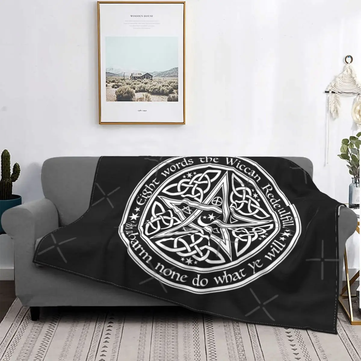 

Manta celta de pentagrama para cama, cubrecama a cuadros, manta de Anime de felpa, Manta para Baby