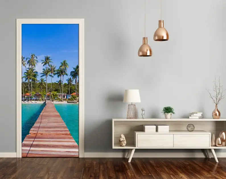 Самоклеящаяся настенная 3D наклейка новая для дома деревянная перемычка морской