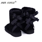 MBR FORCE 2020 продажа высококачественной детской зимней обуви зимние ботинки из натуральной воловьей кожи с бантиками Теплые ботильоны для мальчиков и девочек