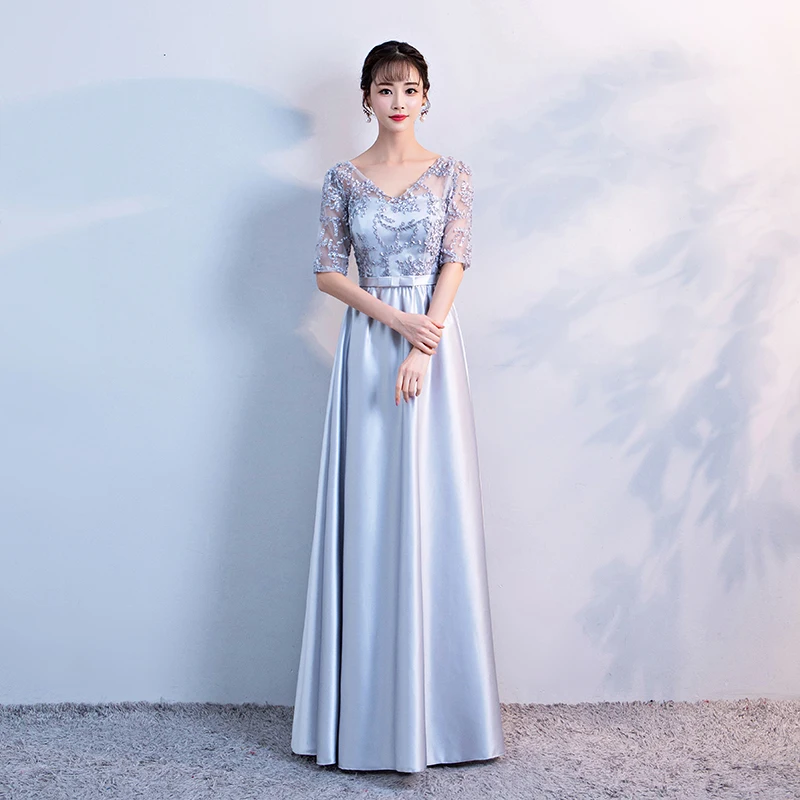 Серые Элегантные бордовые платья для подружки невесты элегантные вечерние