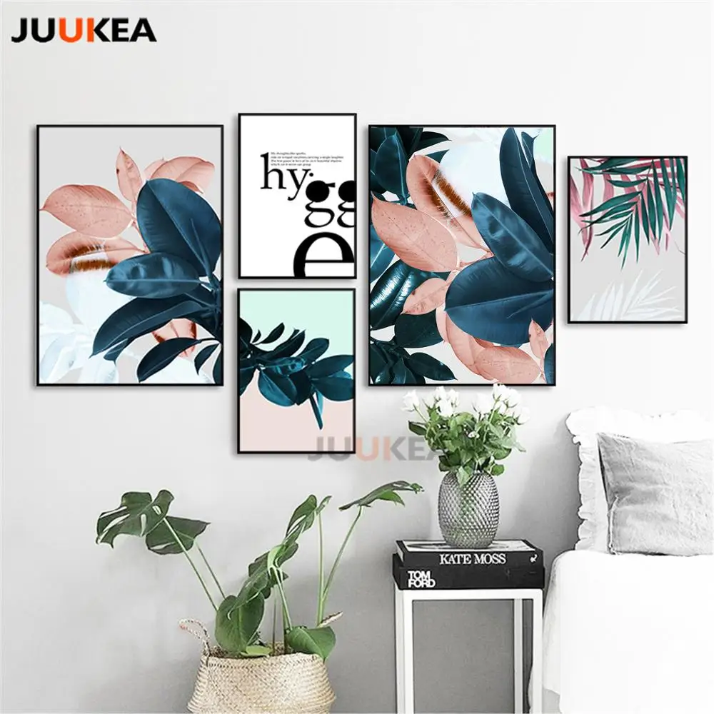 Праздничные постеры в скандинавском стиле с изображением красивых листьев