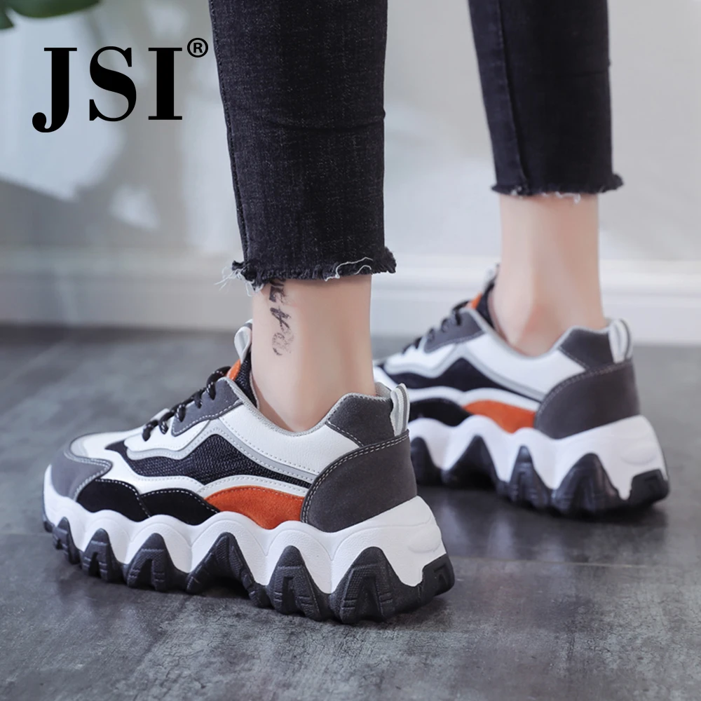 JSI/Новинка Модная женская спортивная обувь Повседневная с круглым носком