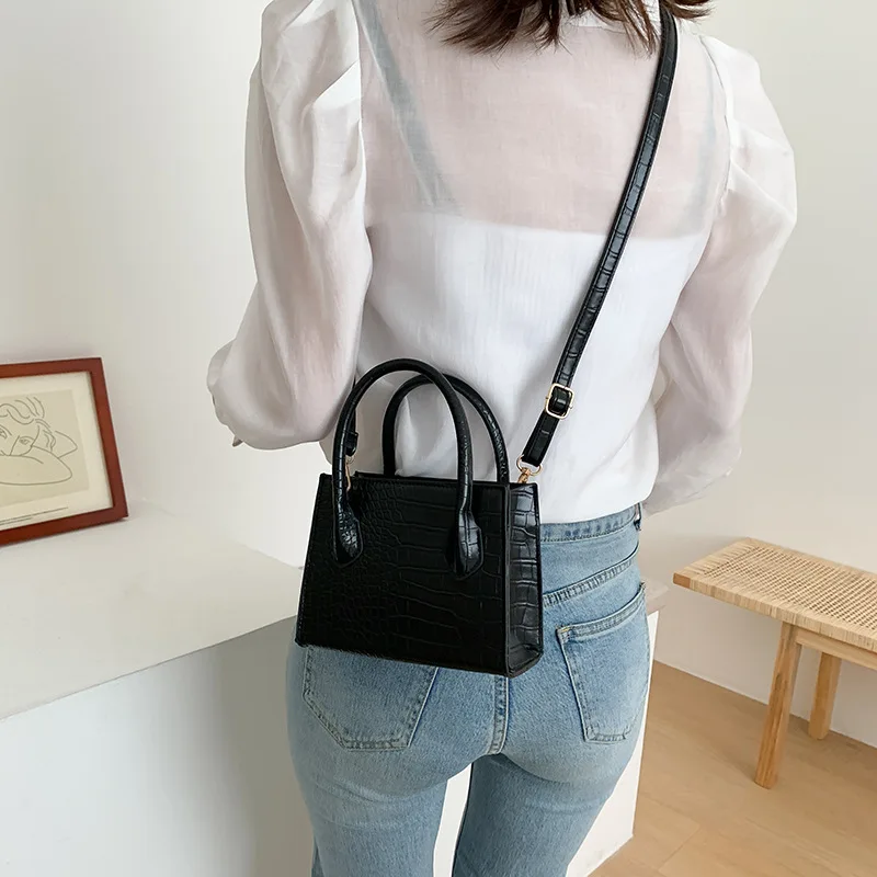 PU Leather Crossbody Bags For Women New Small Summer Crocodile Pattern Solid Color Lady Shoulder Handbags Simple Female Totes | Багаж и