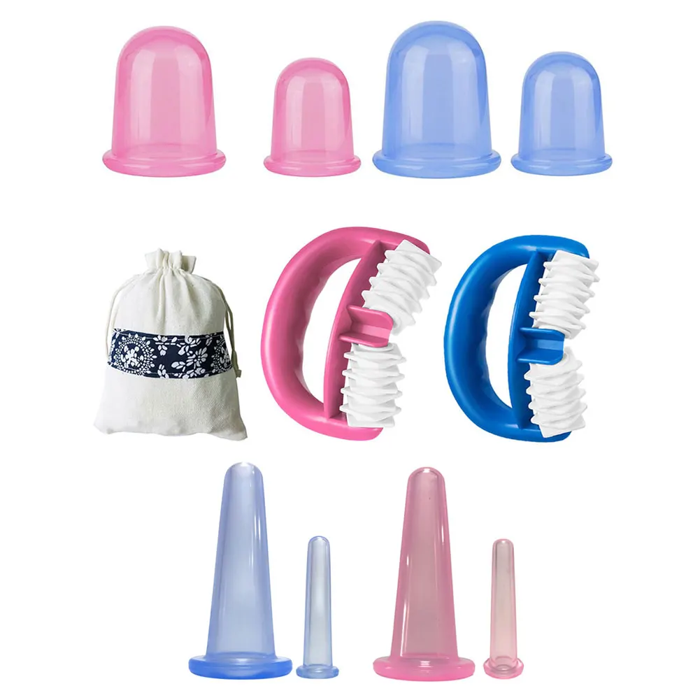 

5pcs/Set Silicone Anti Cellulite Cup Vacuum Massage Suction Cups Body Pain Relief Roller Manual Suction Cups Cupping Therapy Kit