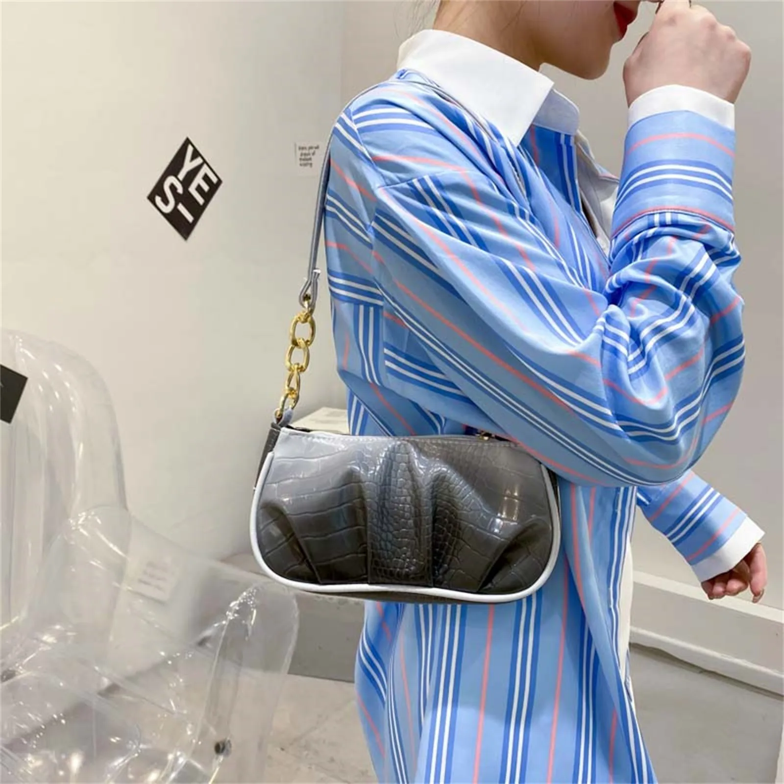 

2021 Trendying Gradient Crossbody Bags Cloud Bag Underarm Small Bag Women Fashion Messenger Women's Shoulder Bags Waist Packs
