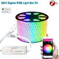 220v 230v zigbee smart life tuya controller 1 15m rgb led 5050smd led strip lights dimmer outdoor waterproof fr hue smartthings