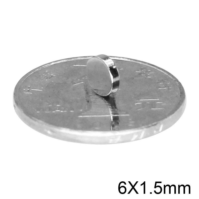 

50/100/200/500/1000PCS 6x1.5 Strong Magnetic Magnet 6mm x 1.5mm Permanent Neodymium Magnets 6x1.5mm Small Round Magnet 6*1.5 mm