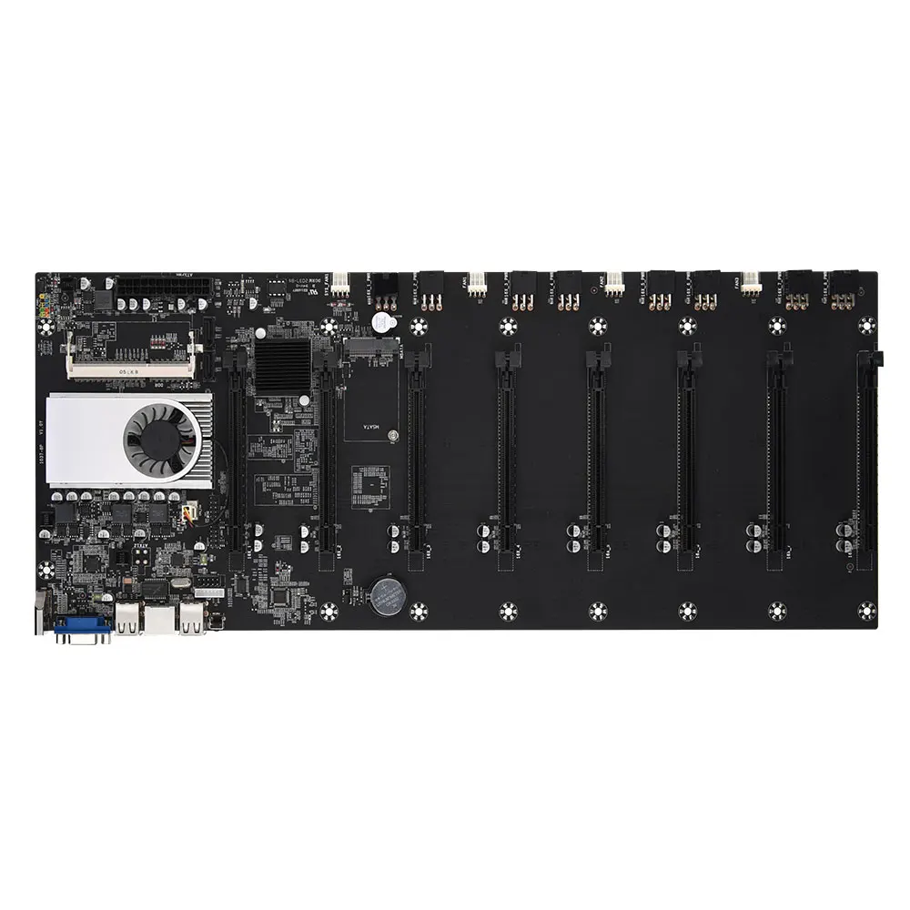 Billig Riserless Bergbau Motherboard 8 GPU Bitcoin Crypto Etherum Bergbau Set Mit 4GB DDR3 1600MHz RAM,1037U,128GB MSATA SSD,Power Kabel