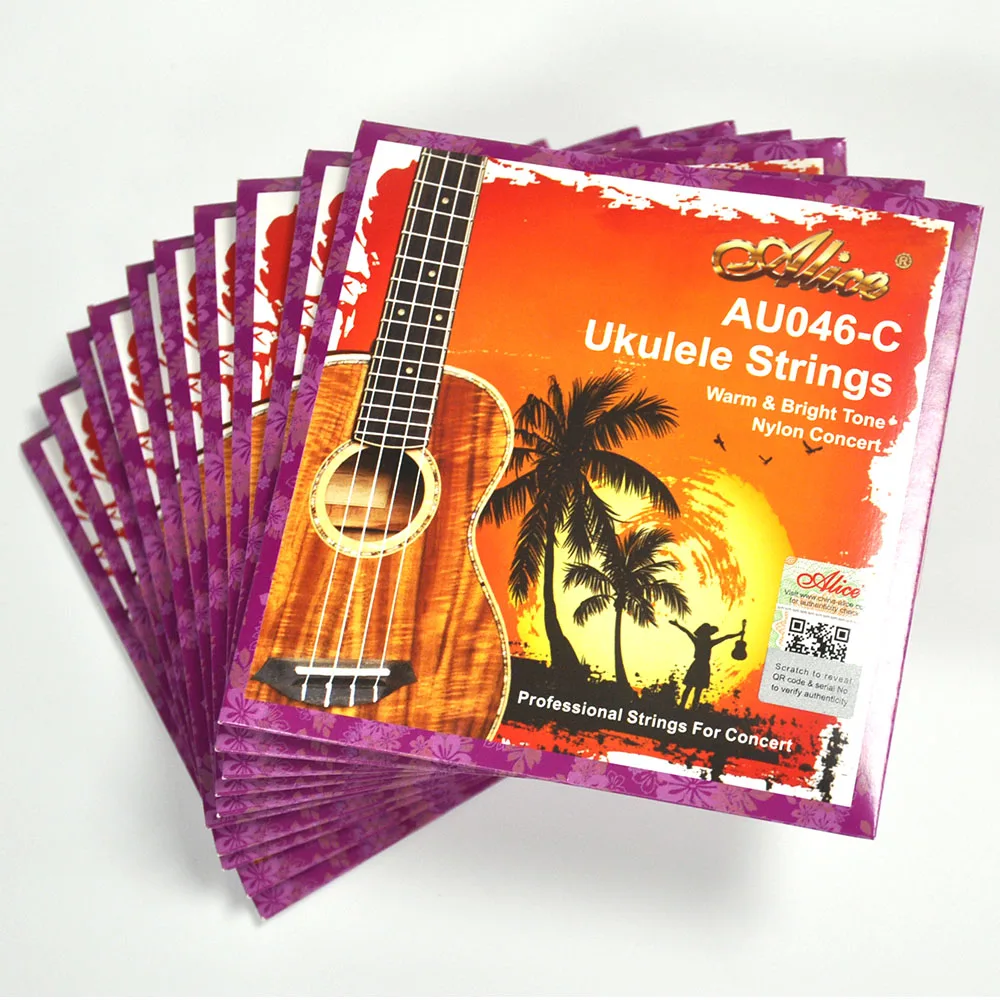 

10 Sets Alice AU046-C Ukulele Nylon Strings AECG Warm & Bright Tone Professional Strings for Concert