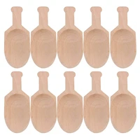 10pcs 3 inch mini beech wooden scoops spoon for candy spices parties home kitchen tool