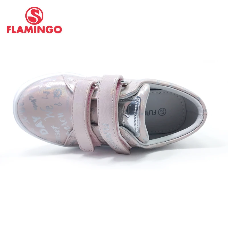FLAMINGO 2020 Print Spring Genuine Leather Breathable Hook&amp Loop Outdoor sneakers for girl Size 27-33 Free shipping 201P-FD-1858 | Детская