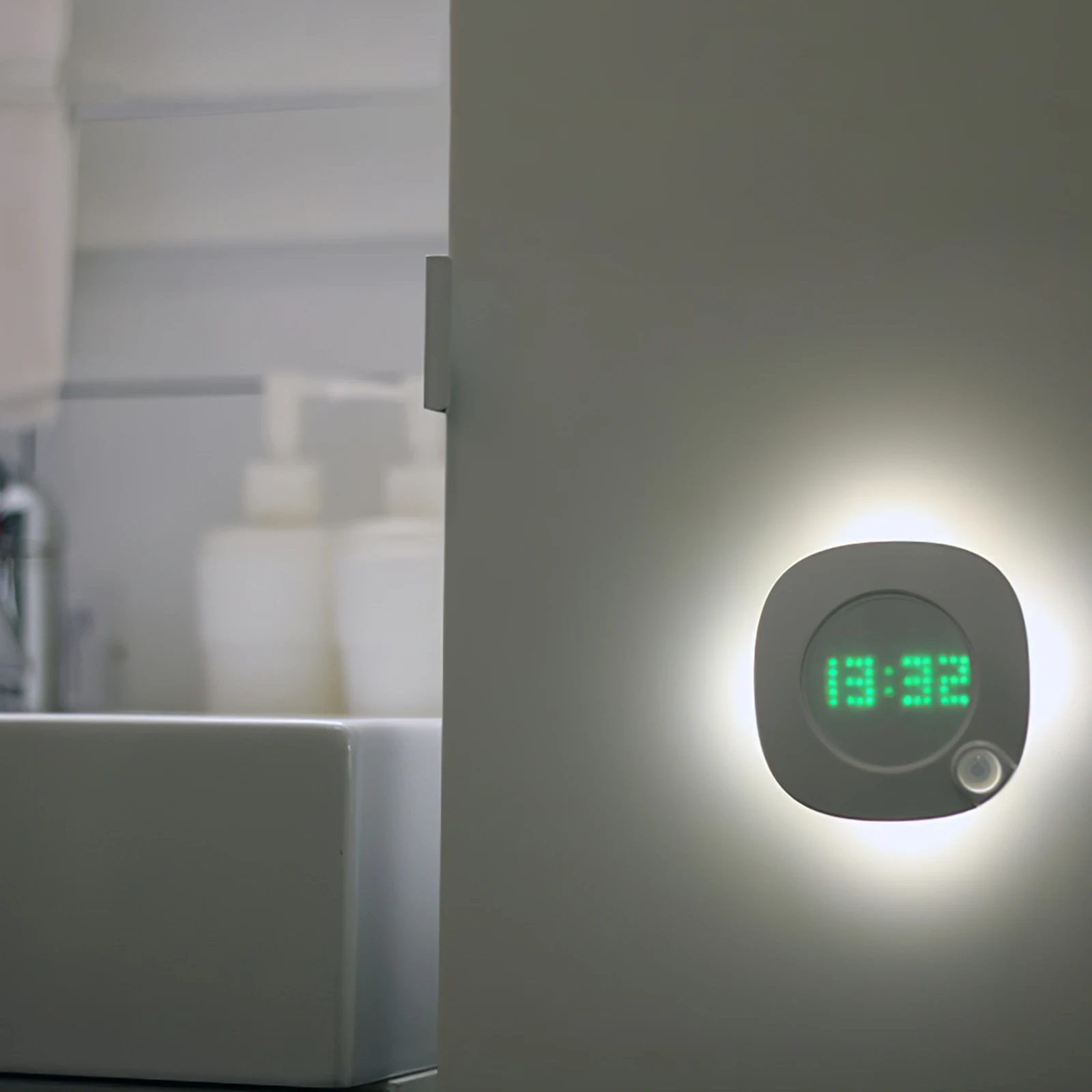 

Светильник с дисплеем времени, с датчиком движения, без чехла, индукционный светодиодный настенный светильник, беспроводной светильник для...