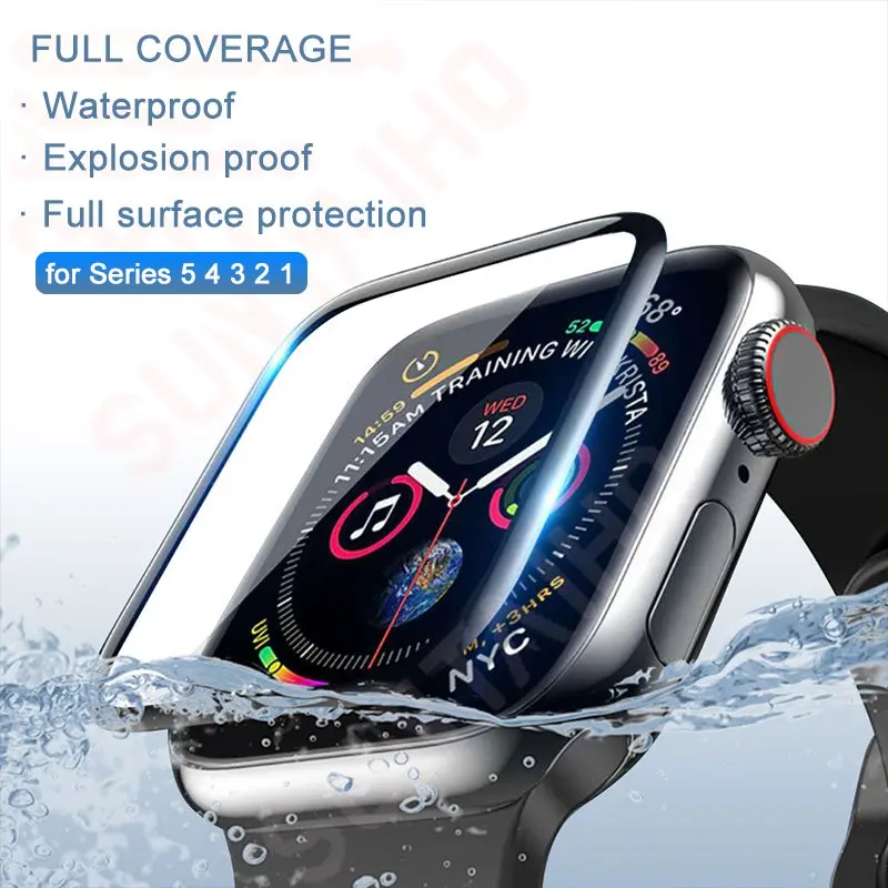 3D HD закаленное стекло для Apple Watch серии 3 2 1 42 мм 38 полноэкранная Защитная пленка