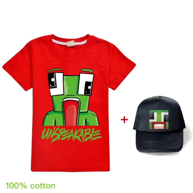Неразборная футболка для мальчиков + кепки летние топы с рисунком подростков