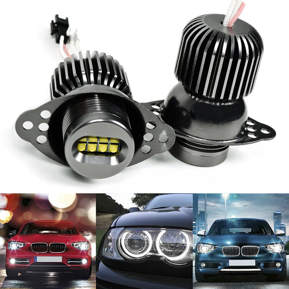 dustproof 1 Pair of Angel Eye LED Bulbs Light 80W for BMW E90 E91 2006-2008 2400LM pure white 6000-6500K | Автомобили и мотоциклы
