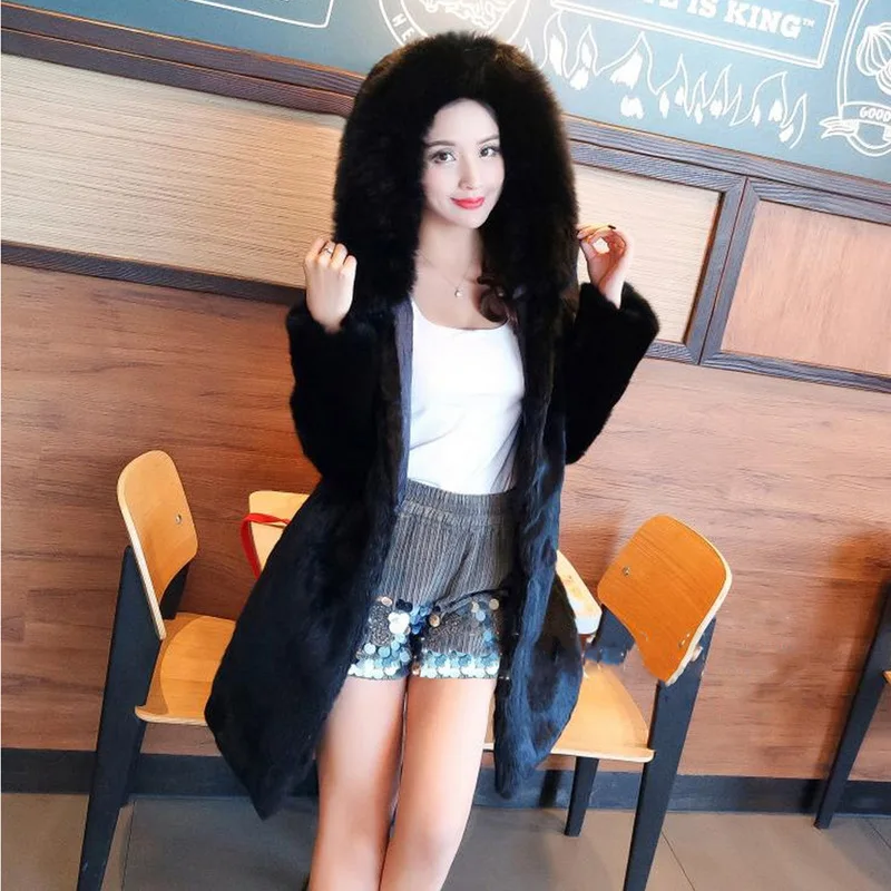 Женская шуба из натурального меха норки и длинная Шуба с длинными рукавами