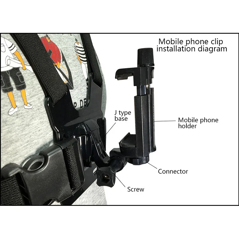 2020 new mobile phone chest mount harness strap holder cell phone clip action camera adjustable straps for xiaomi for iphone free global shipping