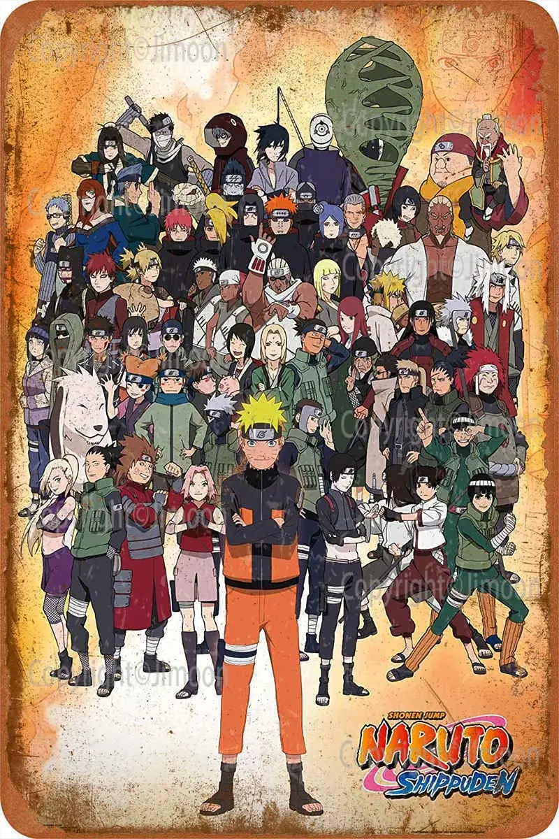 

Naruto Shippuden Retro Tin Sign Vintage Wall Plaque Personalized Metal Art Poster Bar Pub Diner Cafe Home Garage Decor