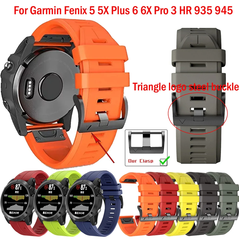 

Ремешок для наручных часов Garmin Fenix 6X pro 6 MK1Fenix 5 5X plus 3HR, быстросъемный силиконовый удобный браслет, 22 26 мм
