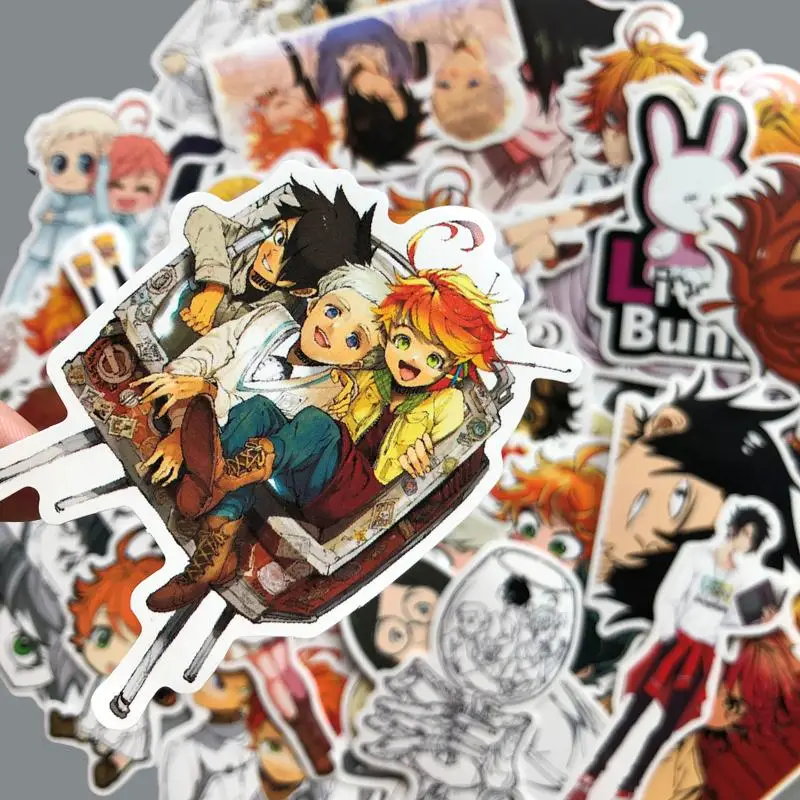 48 шт. Япония Аниме обещанные Neverland граффити мультфильм наклейки для багажа ноутбук скейтборд наклейка с велосипедом на стену Pegatina