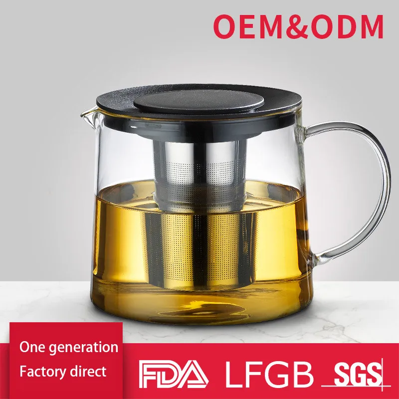 

1500ml large capacity clear Glass teapot Coffee Maker kettle tea pot with stainless steel infuser heated container Chinese tea
